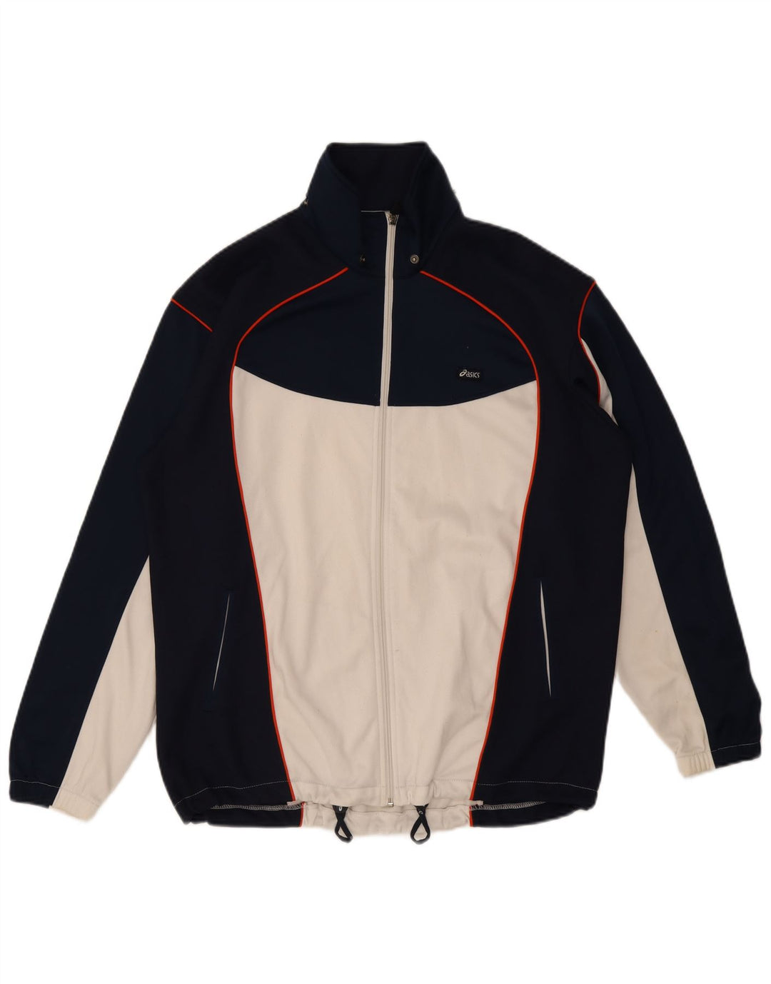 Giacca da ginnastica da uomo Asics, grande, in poliestere color block blu navy