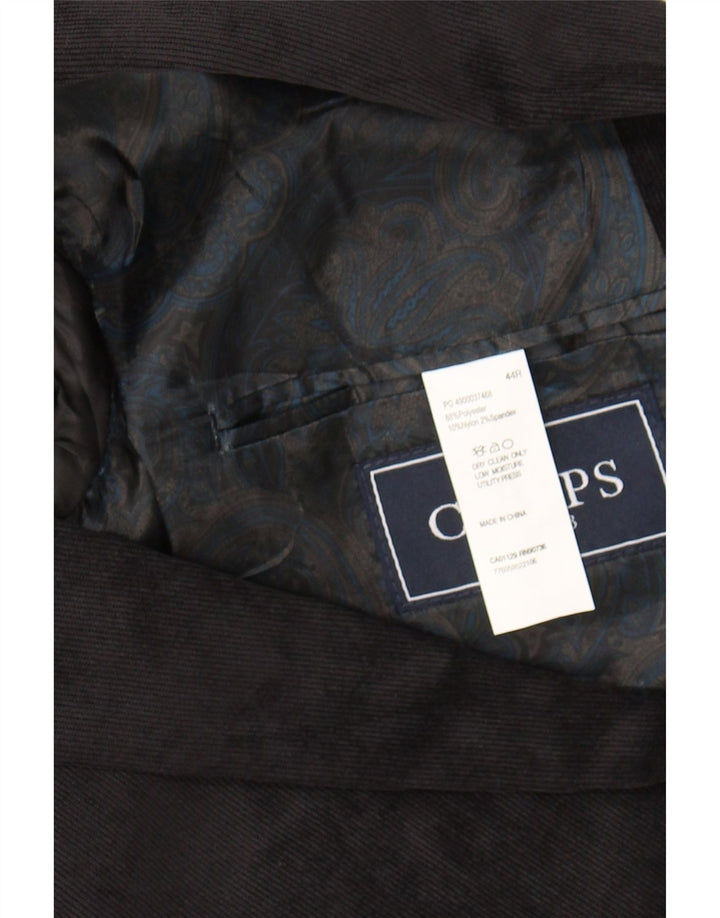 CHAPS Mens 2 Button Blazer Jacket UK 44 2XL Black Pinstripe Polyester Vintage Chaps and Second-Hand Chaps from Messina Hembry 