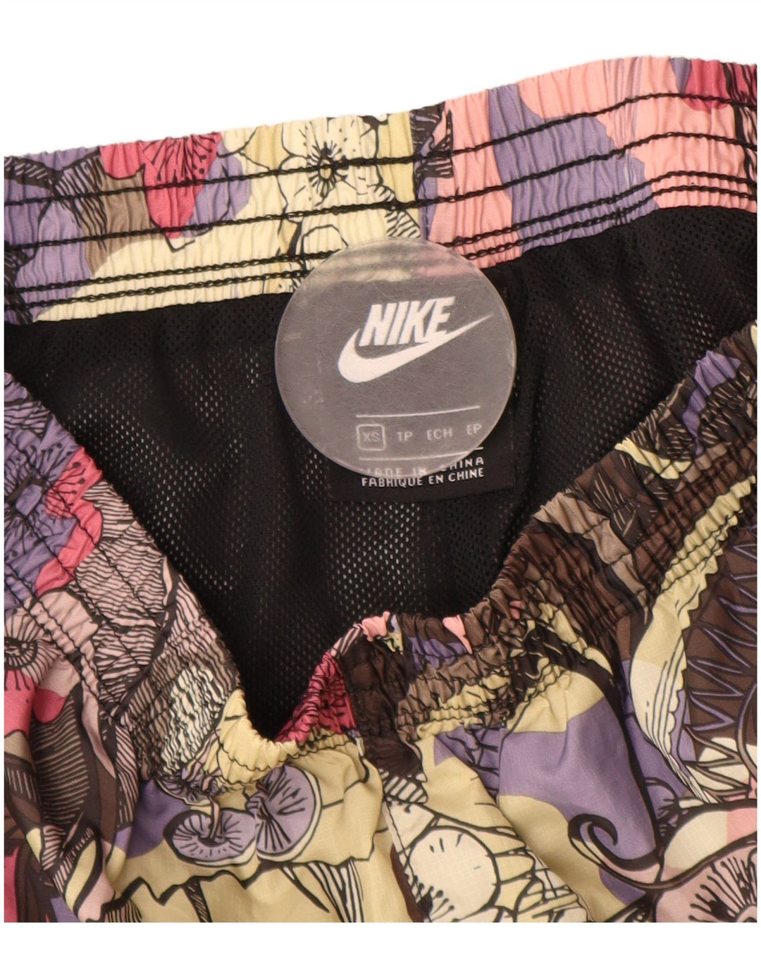 Pantaloncini sportivi da donna NIKE UK 4 XS Poliestere floreale multicolore