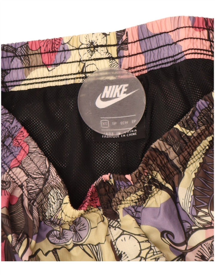 Pantaloncini sportivi da donna NIKE UK 4 XS Poliestere floreale multicolore