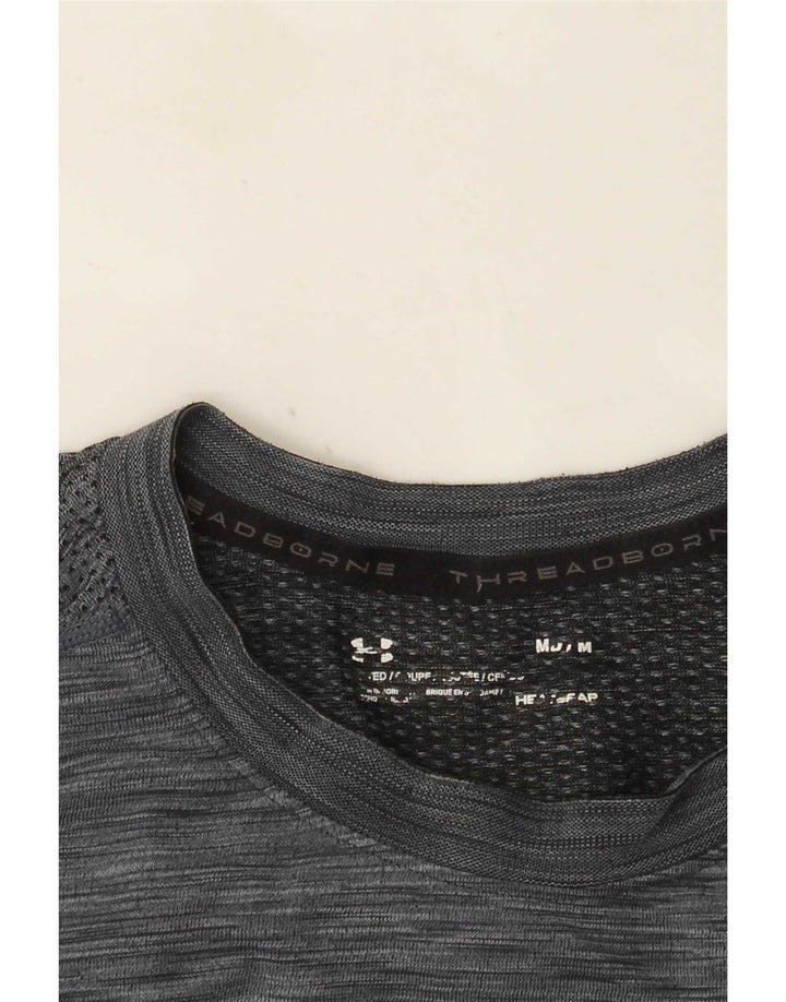 Under Armour Mens Heat Gear Top manica lunga grigio medio chiazzato