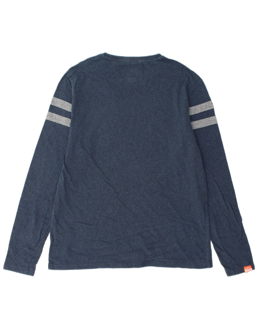 Maglia da uomo a maniche lunghe SUPERDRY 2XL in cotone color block blu navy