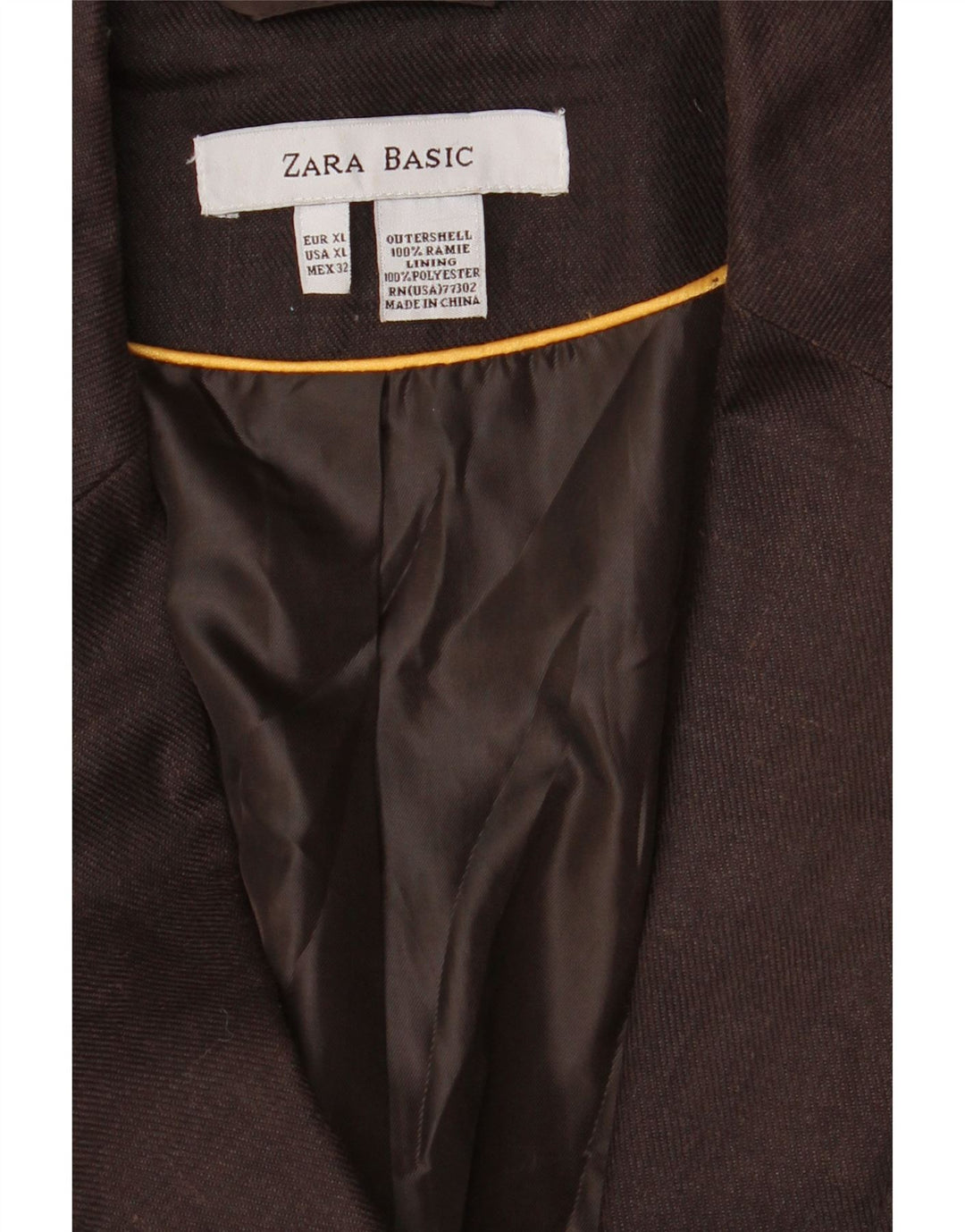Giacca blazer da donna a 1 bottone Zara UK 18 XL Ramie marrone