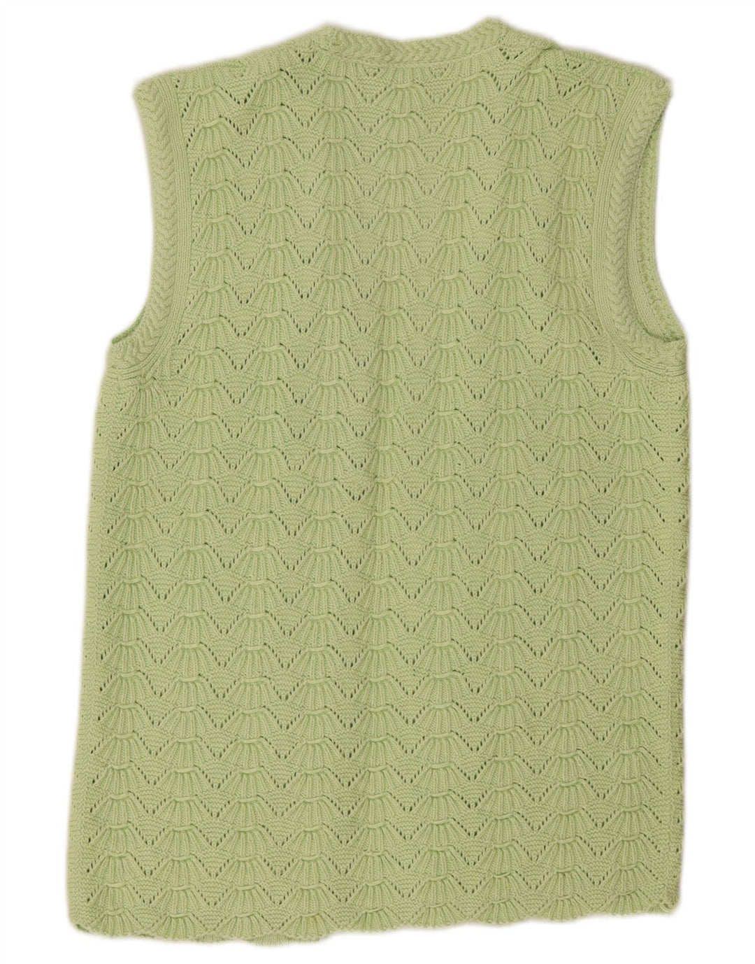 Maglione cardigan aperto da donna vintage UK 14 verde medio