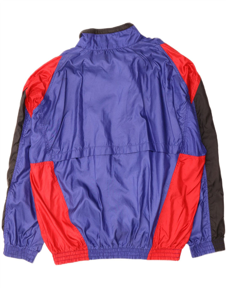 NIKE Giacca a vento pullover vestibilità ampia da uomo UK 44 2XL Blu Colourblock
