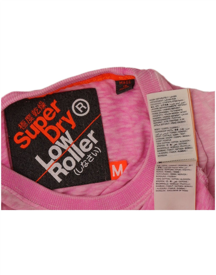T-shirt da uomo Superdry Top in cotone chiazzato rosa medio