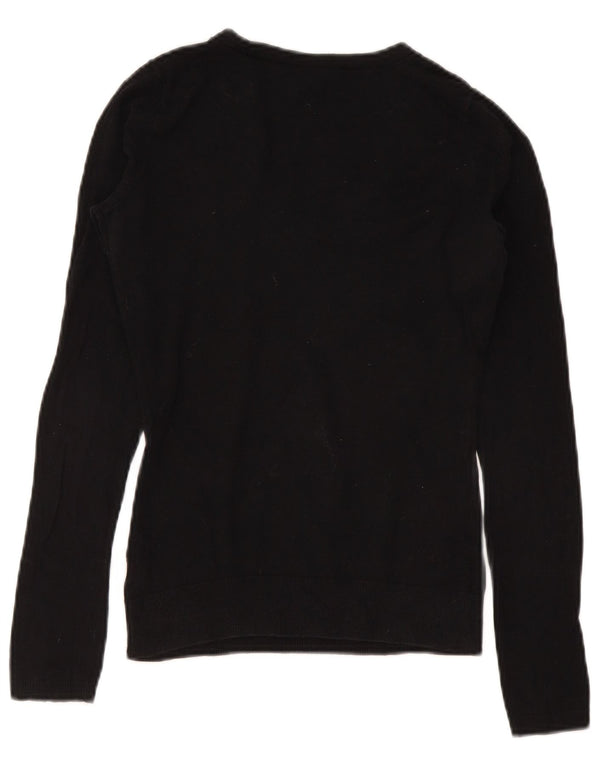 Maglione maglione con scollo a V da donna Gap UK 10 piccolo cotone nero