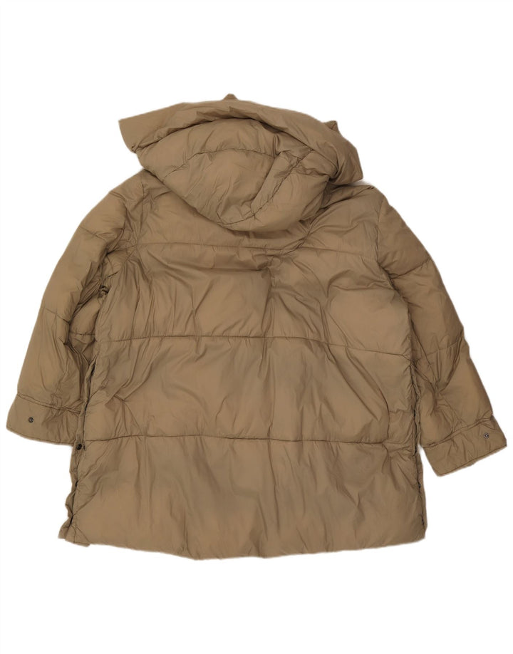 Cappotto imbottito oversize con cappuccio da donna Zara UK 18 XL Poliestere beige