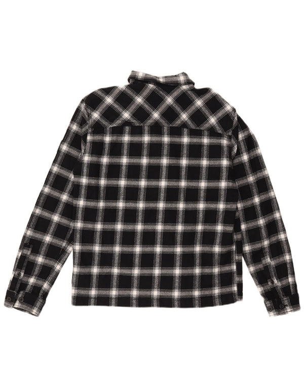 Jack & Jones Camicia da uomo in flanella dalla vestibilità comoda, cotone medio a quadri neri