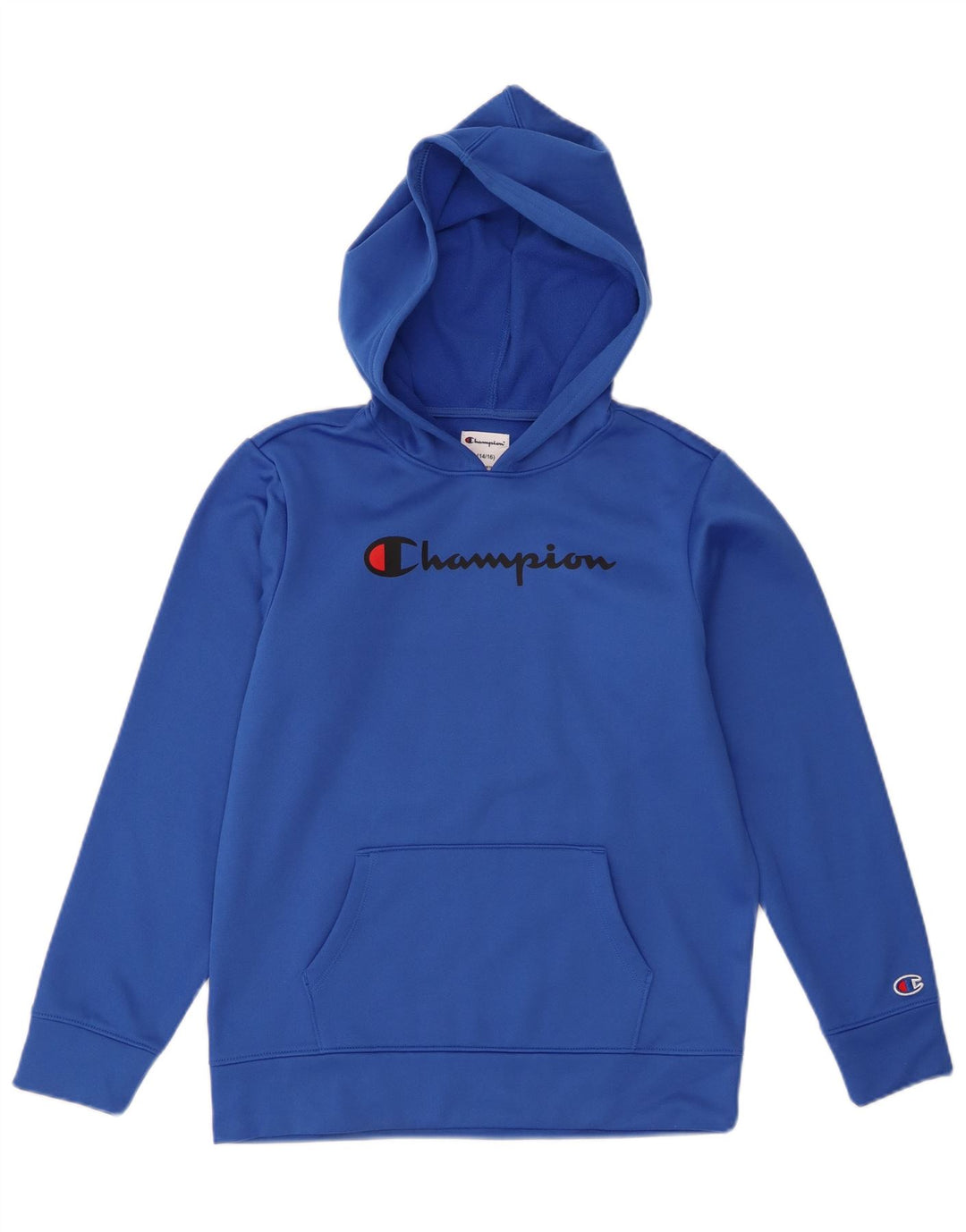 Felpa con cappuccio grafica Champion da ragazzo, 14-15 anni, grande, in poliestere blu