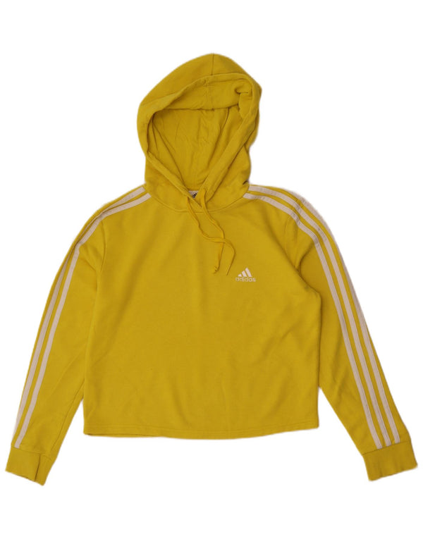 Maglione con cappuccio corto da donna Adidas UK 12/14 Cotone giallo medio