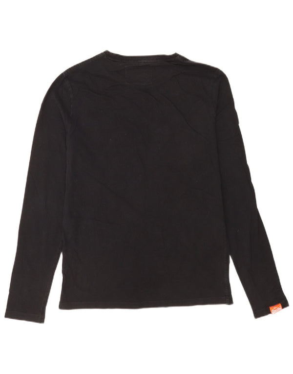 Top da uomo a maniche lunghe Superdry in cotone nero medio