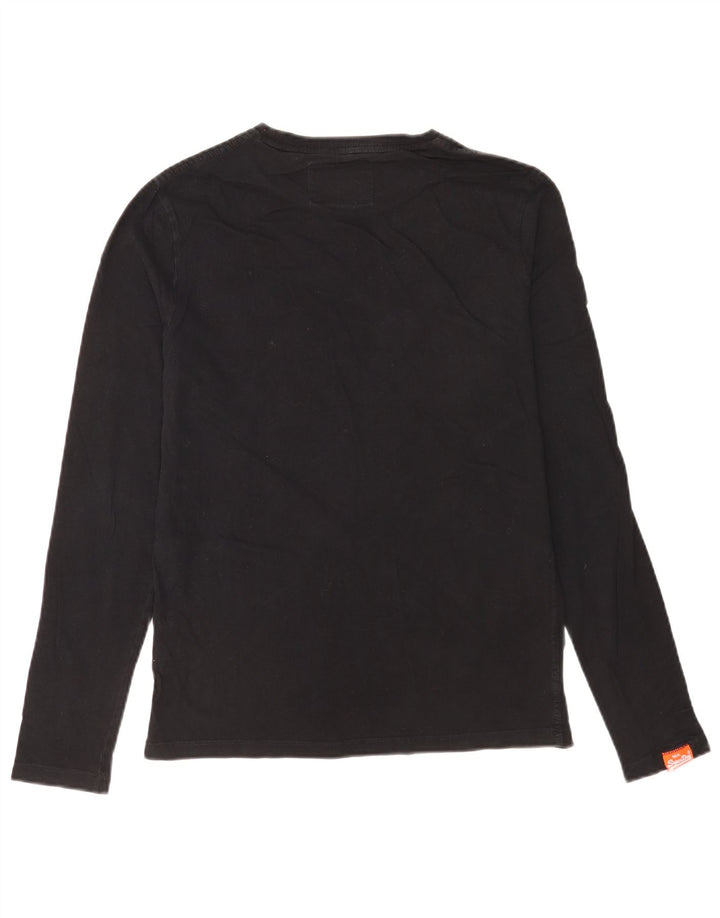 Top da uomo a maniche lunghe Superdry in cotone nero medio