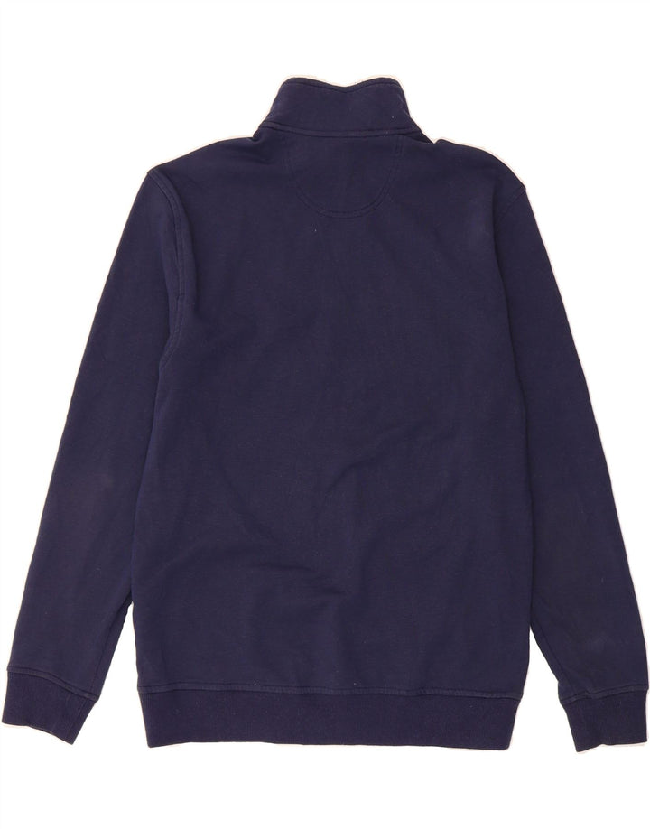 IZOD Mens Stretch Zip Neck Sweatshirt Jumper Medium Navy Blue Polyester Vintage Izod and Second-Hand Izod from Messina Hembry 