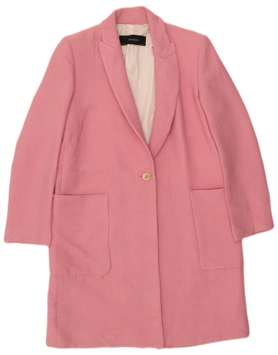 Cappotto Zara Donna UK 10 Small Rosa Viscosa