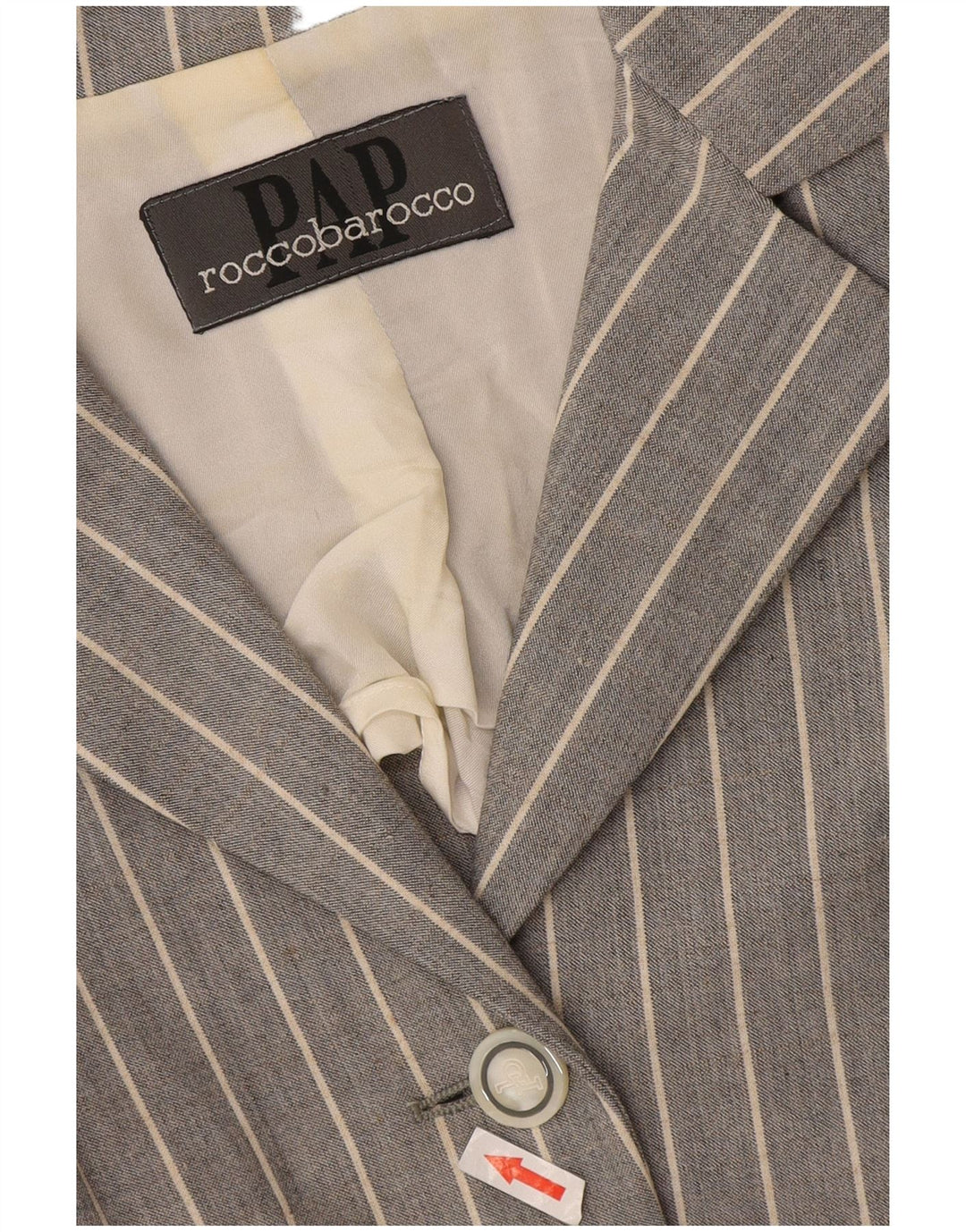 Giacca blazer da donna a 4 bottoni Roccobarocco UK 10 piccolo gessato grigio