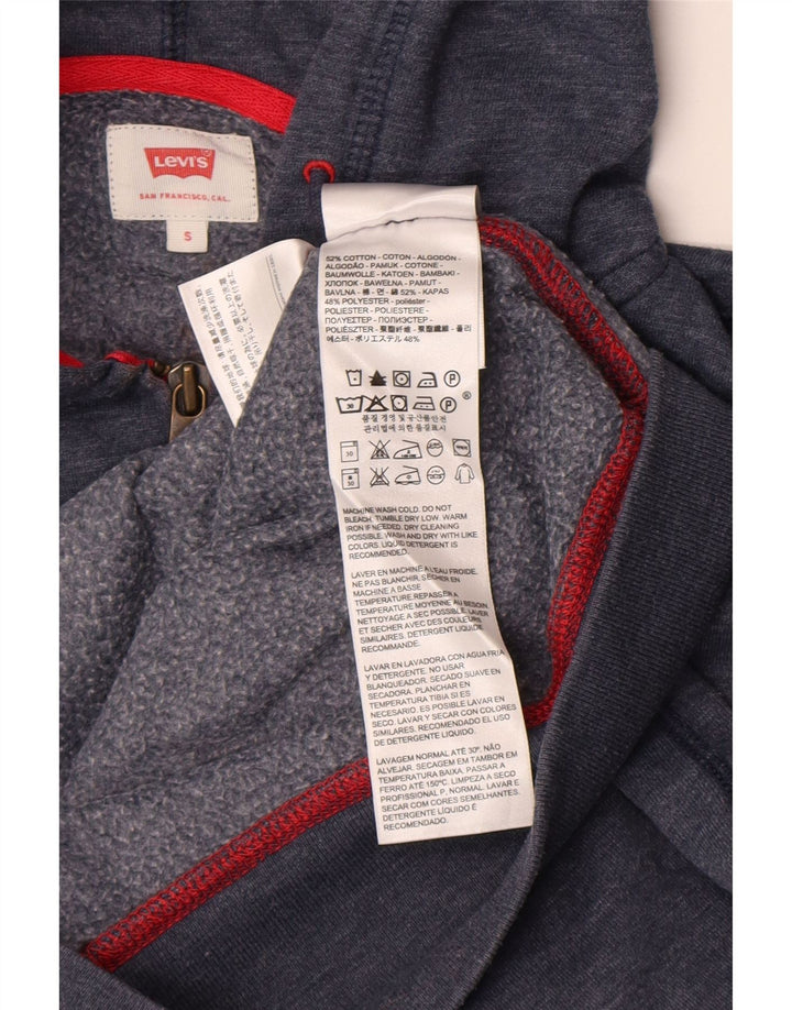 Maglione con cappuccio e zip da uomo Levi's piccolo in cotone screziato blu navy