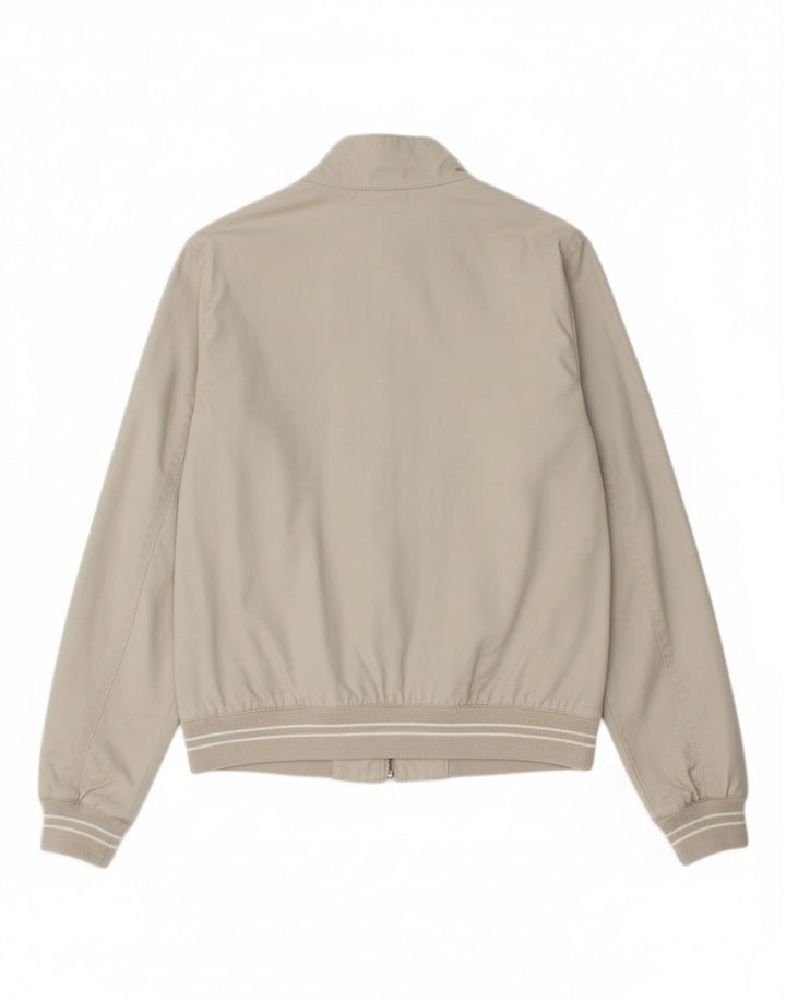 BENETTON Boys Bomber Jacket 11-12 Years 2XL Beige Cotton