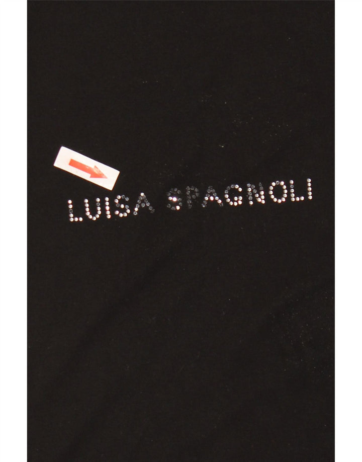 T-shirt grafica da donna Luisa Spagnoli Top UK 14 Medium Nero