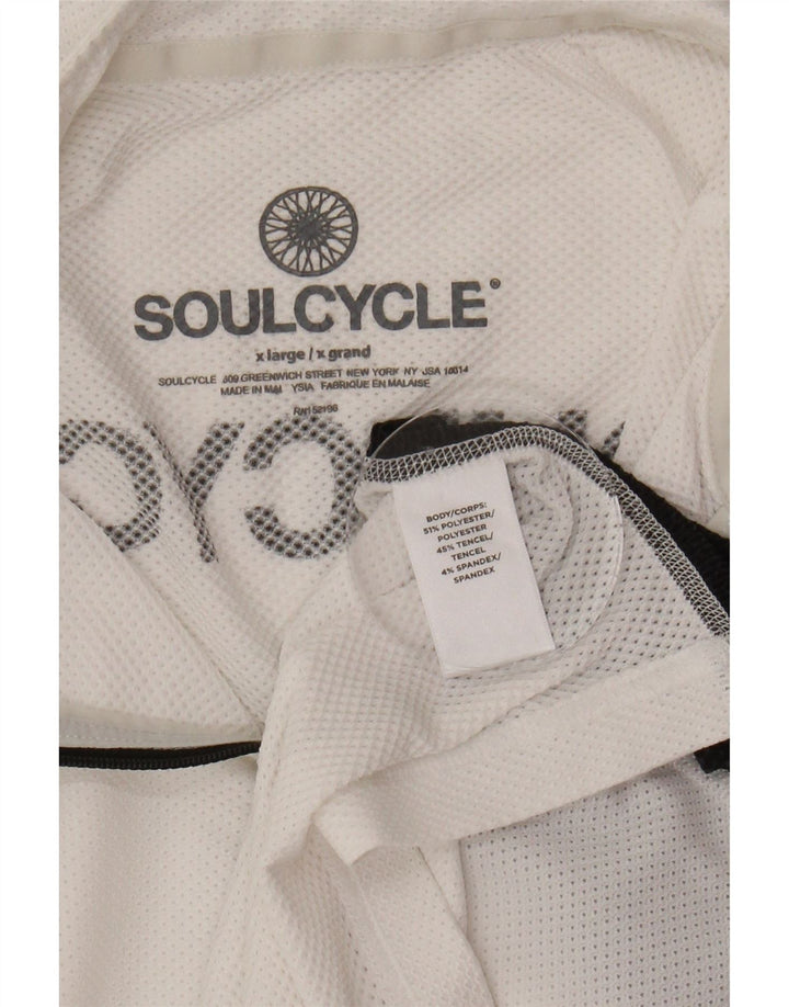 VINTAGE Mens Graphic Zip Neck Pullover Tracksuit Top XL White Colourblock Vintage Vintage and Second-Hand Vintage from Messina Hembry 