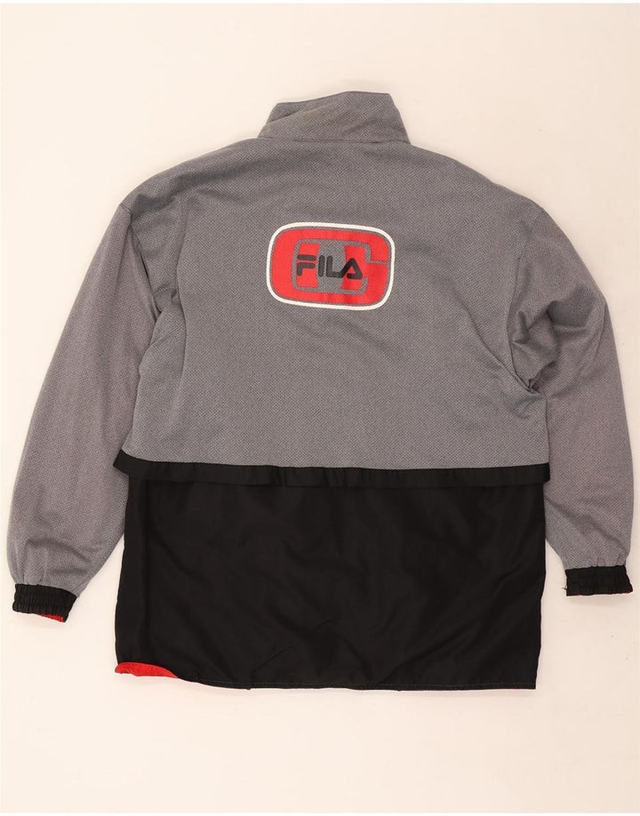 Fila Mens Graphic Reversible Tracksuit Top Jacket Medium Red Colourblock
