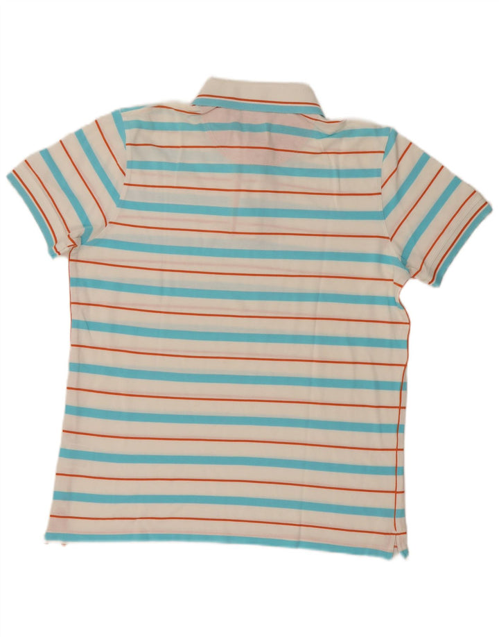 Polo da uomo slim fit Hugo Boss in cotone a righe bianche medie