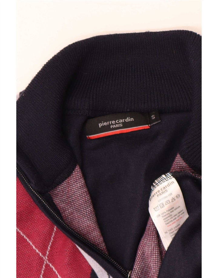 Maglione cardigan da uomo Pierre Cardin piccolo blu navy a rombi/diamante
