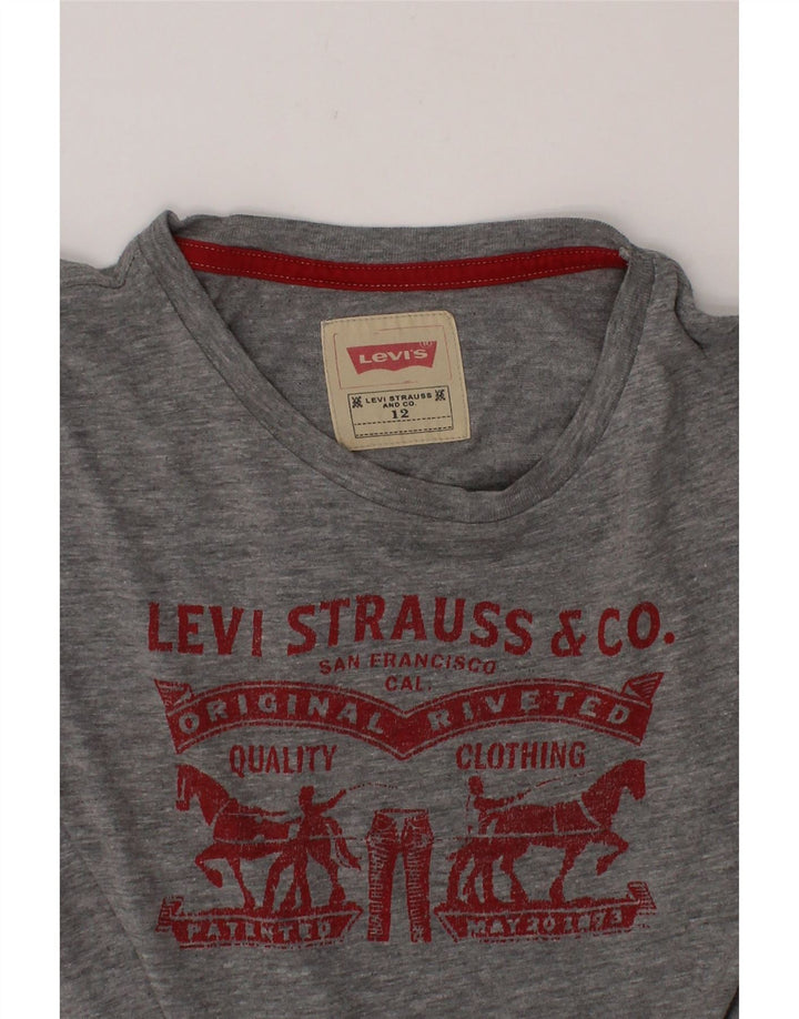 LEVI'S Boys Graphic T-Shirt Top 11-12 Years Grey Vintage Levi's and Second-Hand Levi's from Messina Hembry 