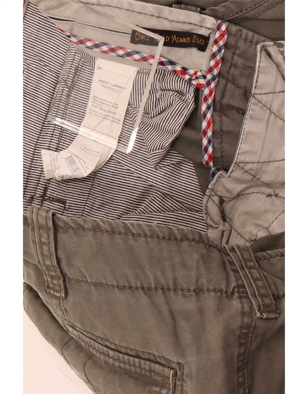 Pantaloni cargo da jogging da uomo Jack & Jones W33 L34 in cotone grigio