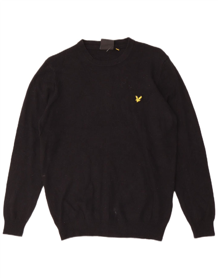 Lyle & Scott Maglione girocollo da uomo in cotone nero medio