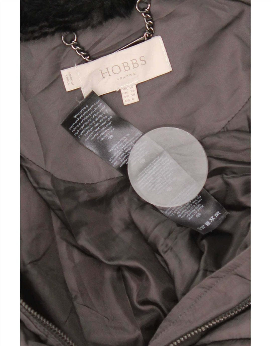 Cappotto imbottito da donna Hobbs UK 10 piccolo poliestere grigio