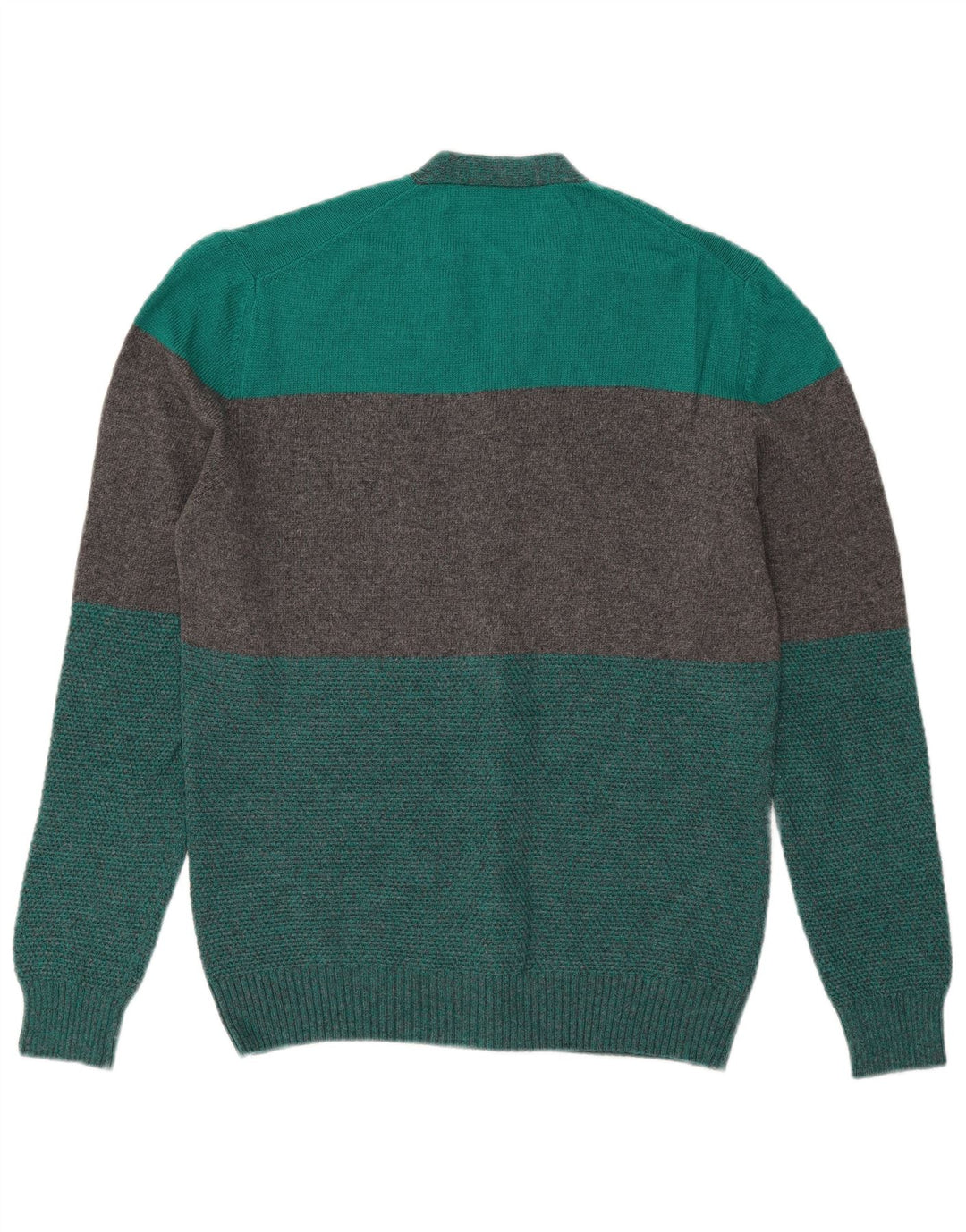 Maglione cardigan da uomo vintage color block verde medio