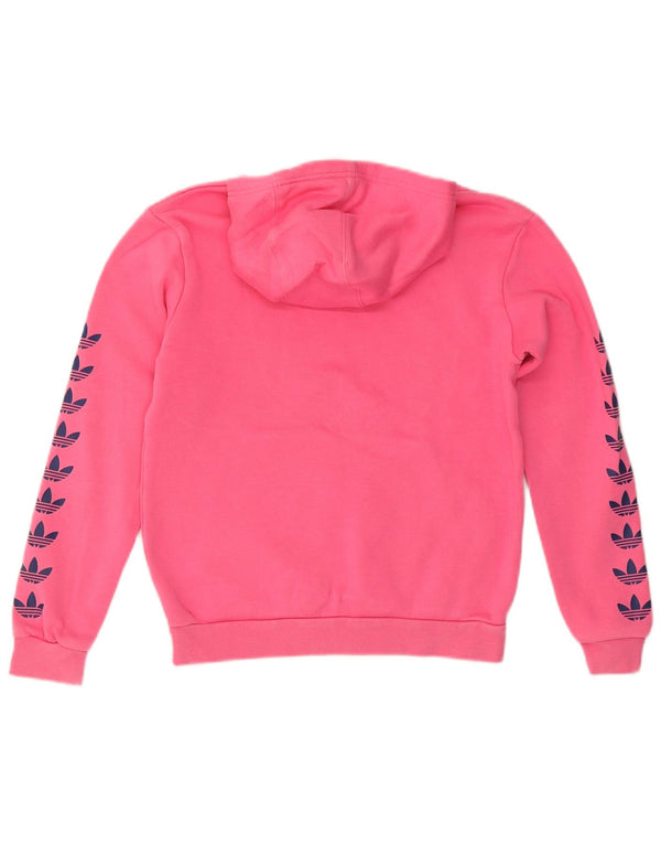 Felpa con cappuccio grafica Adidas per ragazze 11-12 anni in cotone rosa
