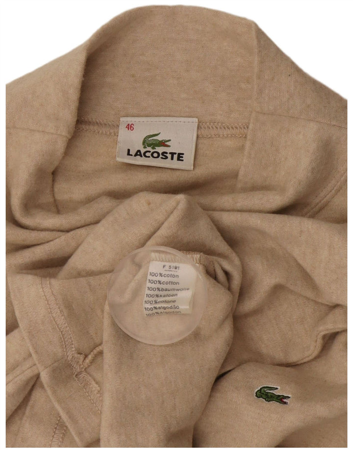 Top Lacoste da donna a maniche lunghe taglia 46 XL in cotone beige