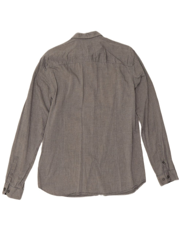 Camicia premium da uomo Jack & Jones taglia 42 grande cotone gessato grigio
