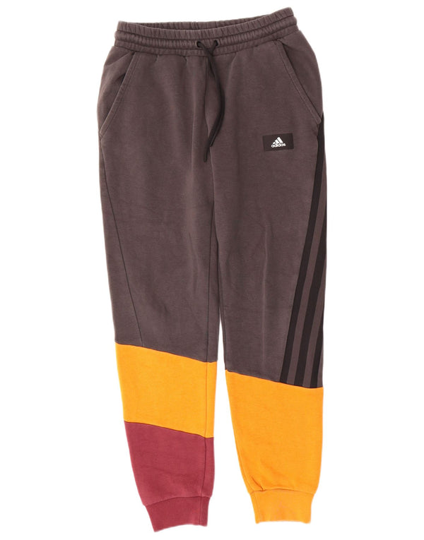 Pantaloni da tuta da uomo Adidas Joggers Small in cotone color block grigio