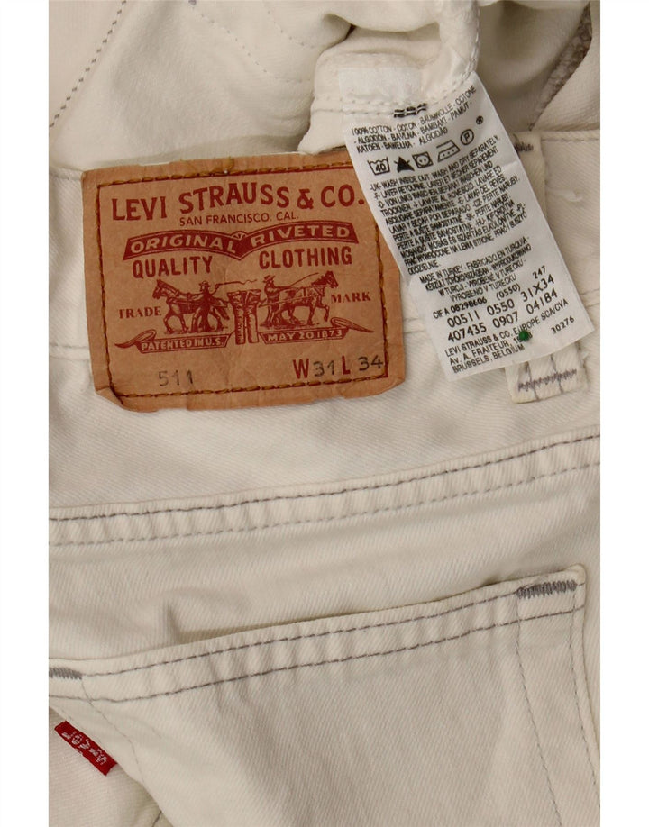 LEVI'S Jeans 511 slim da uomo W31 L34 cotone bianco sporco