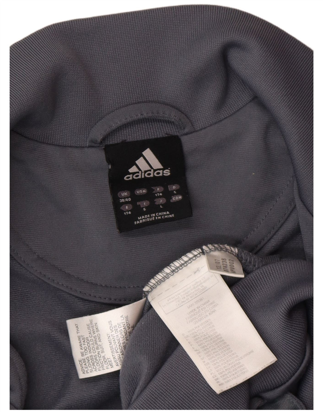 Giacca da tuta da uomo Adidas UK 38/40 Poliestere color block grigio medio