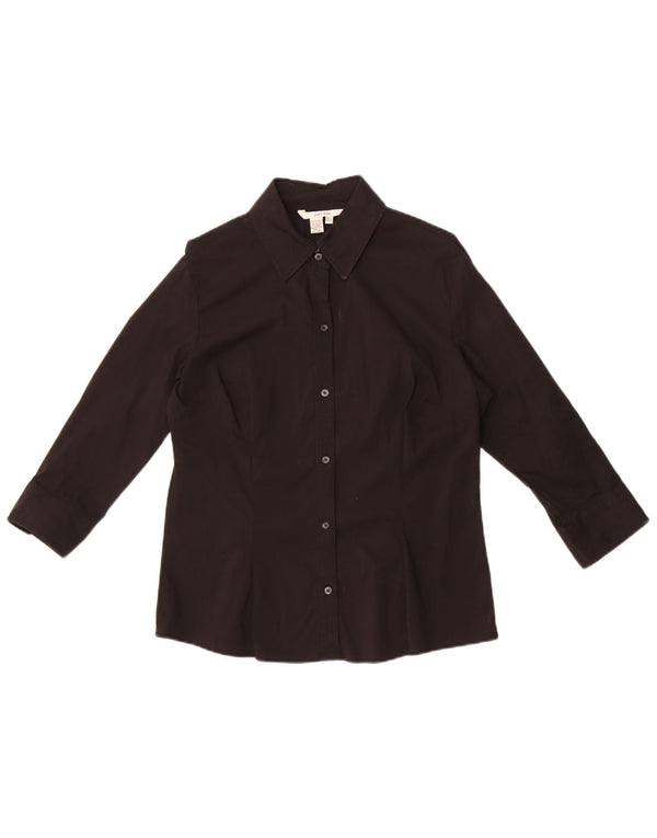 Camicia Zara da donna con maniche a 3/4 UK 18 XL cotone nero