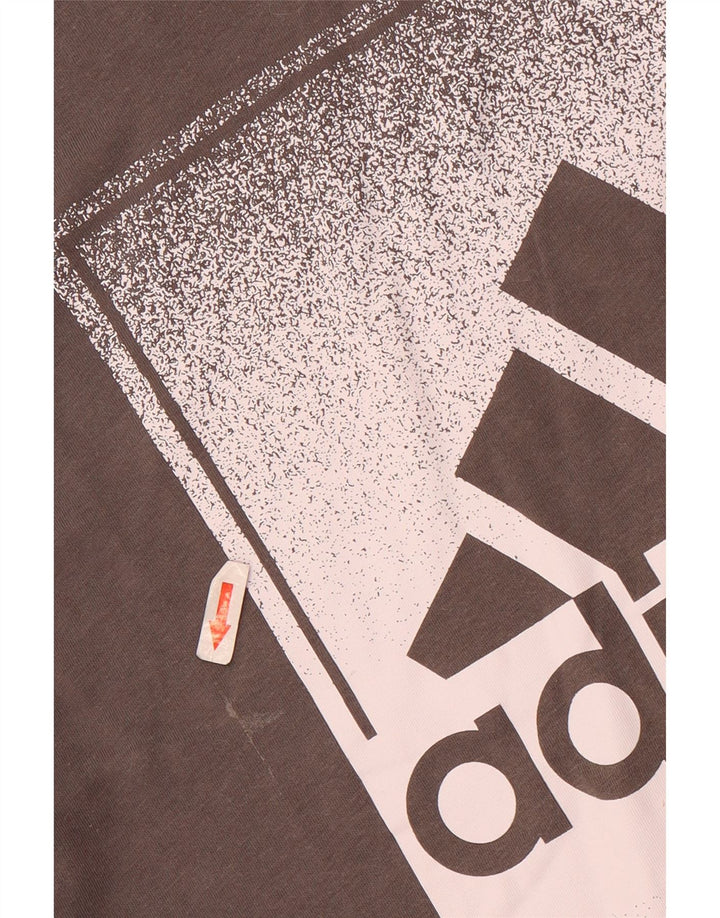 T-shirt grafica da uomo Adidas Top in cotone grigio medio