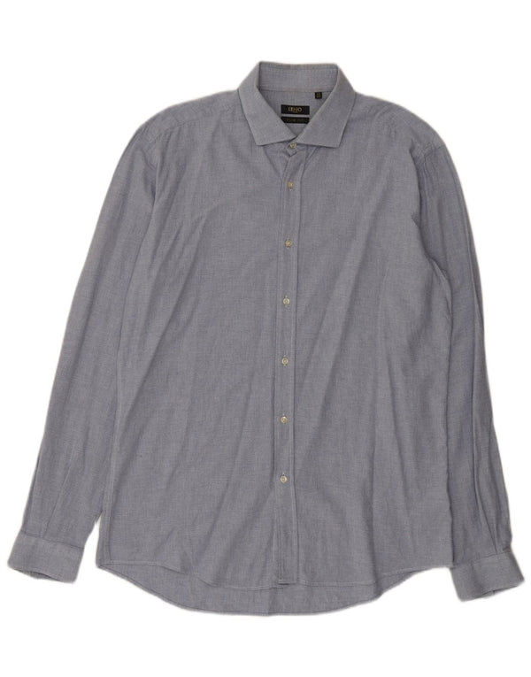 Camicia Liu Jo da uomo slim fit taglia 43 17 XL cotone blu