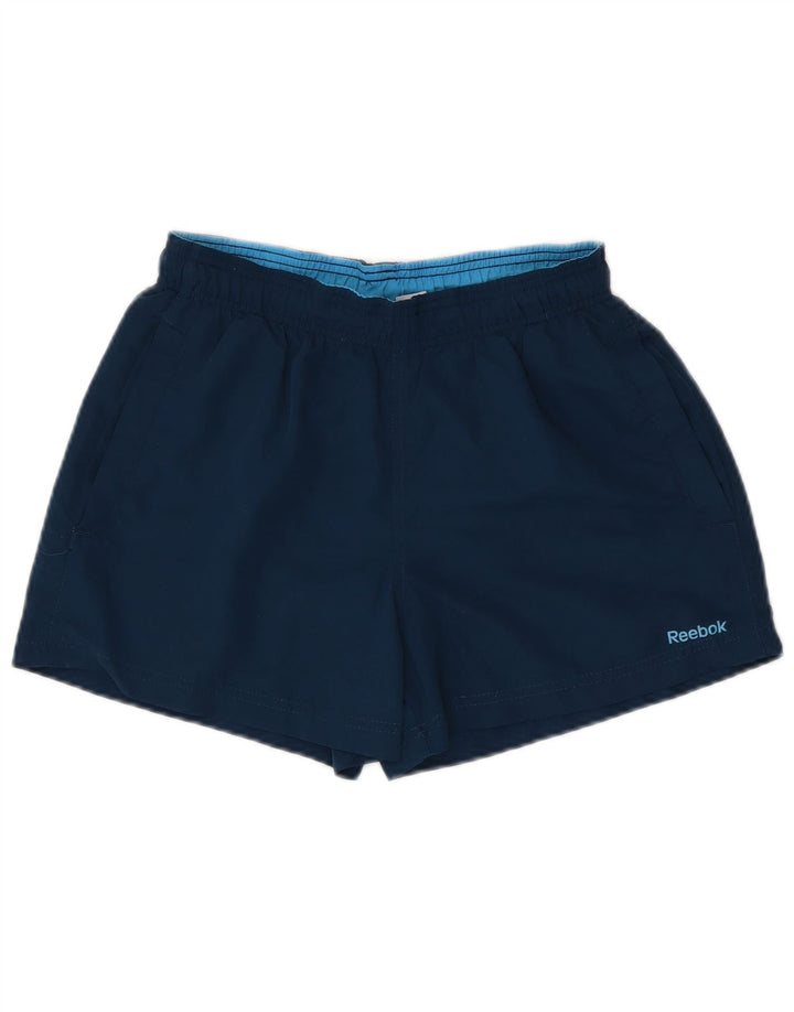 Pantaloncini sportivi da uomo REEBOK piccoli in poliestere blu navy