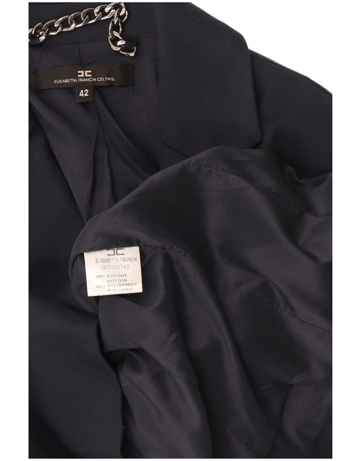 Giacca Blazer 2 Bottoni Donna Elisabetta Franchi IT 42 Blu Navy Medio