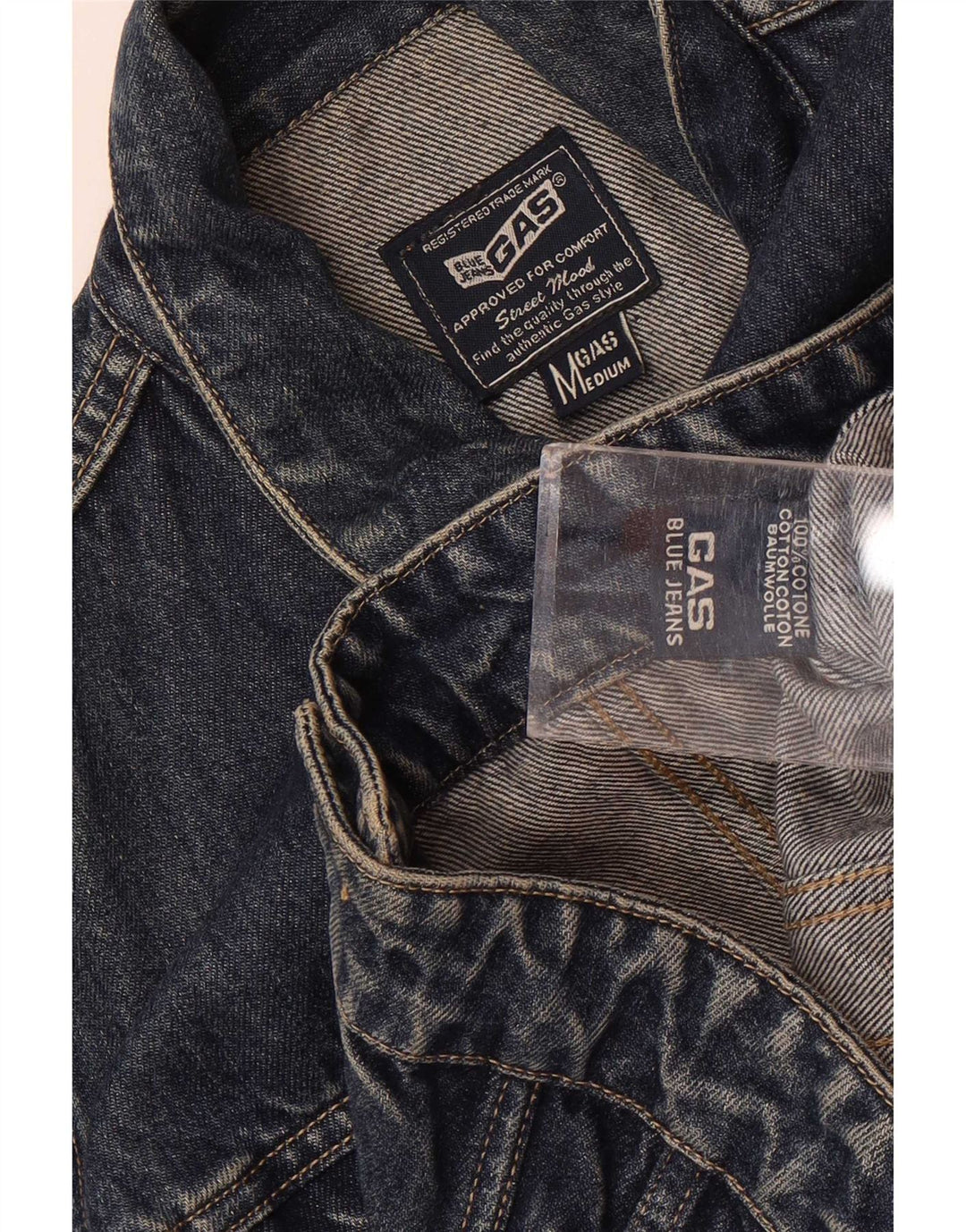 Giacca in denim corta da donna Gas UK 12 Cotone blu medio