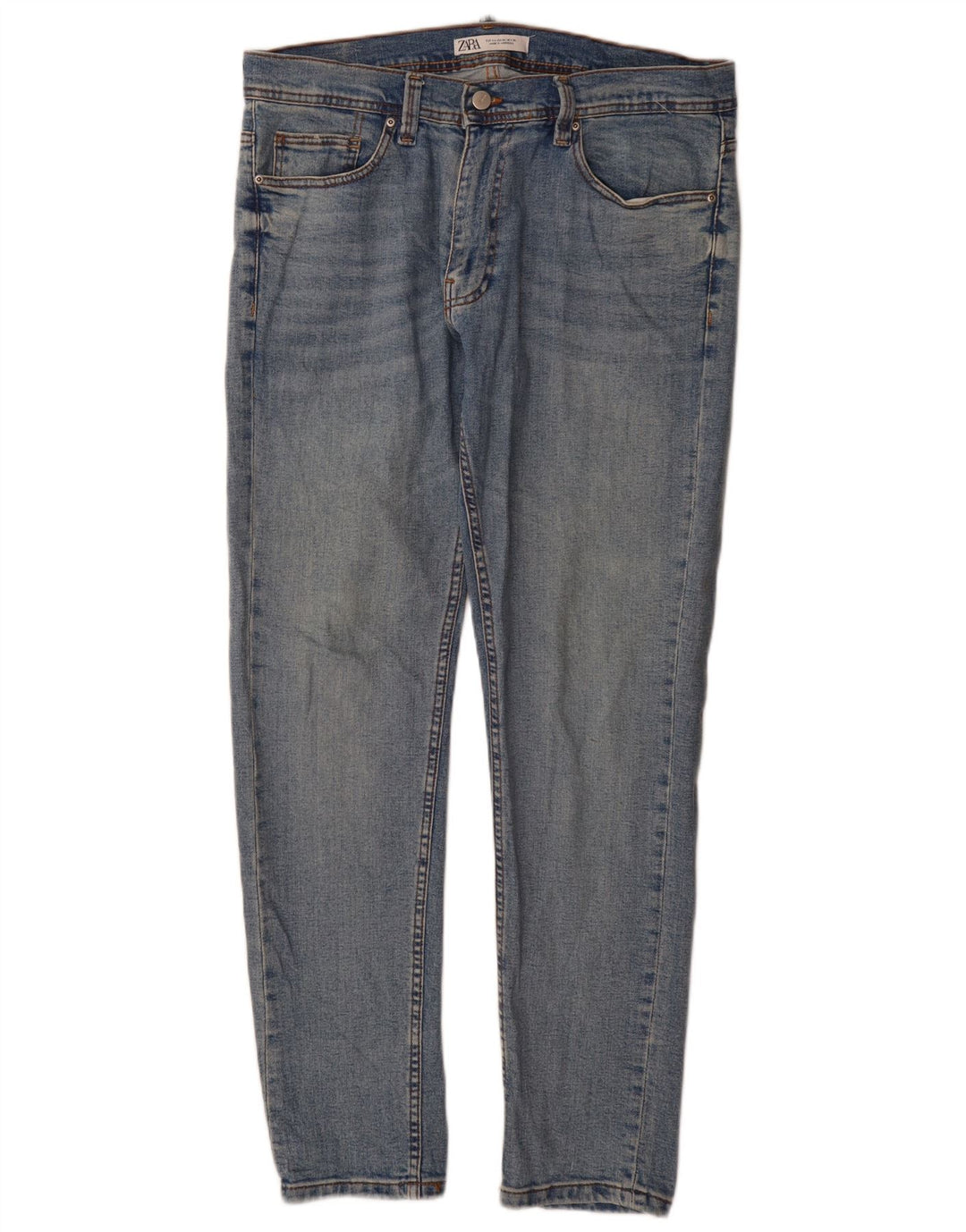 Jeans slim da uomo Zara EU 44 Large W34 L32 cotone blu