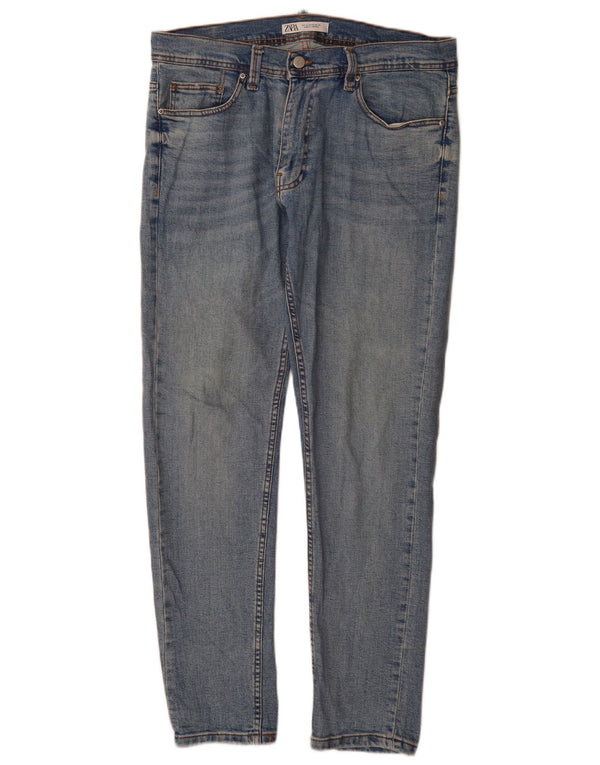 Jeans slim da uomo Zara EU 44 Large W34 L32 cotone blu