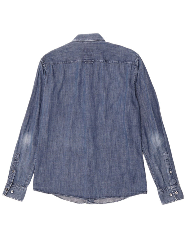Camicia di jeans slim fit da uomo Hugo Boss in cotone blu medio