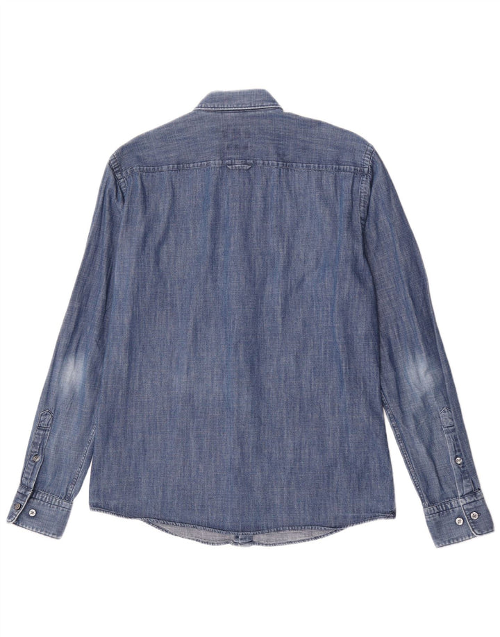 Camicia di jeans slim fit da uomo Hugo Boss in cotone blu medio