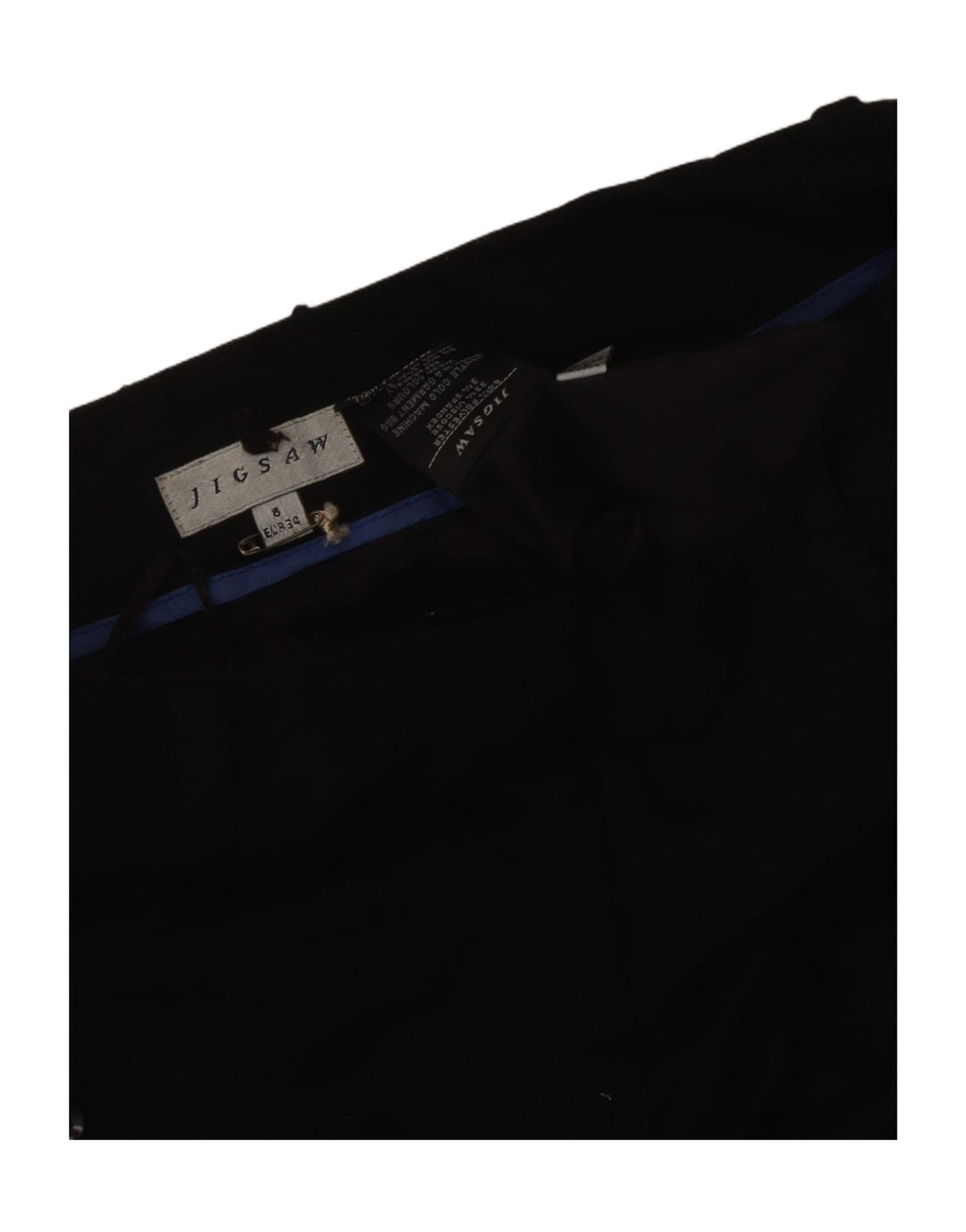 Pantaloni chino bootcut da donna Jigsaw UK 8 piccoli W30 L31 poliestere nero