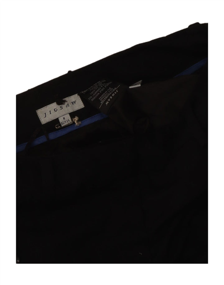 Pantaloni chino bootcut da donna Jigsaw UK 8 piccoli W30 L31 poliestere nero